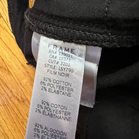 Frame Jeans Womens 26 Black Le Sylvie Slender Straight Denim - Picture 6 of 10
